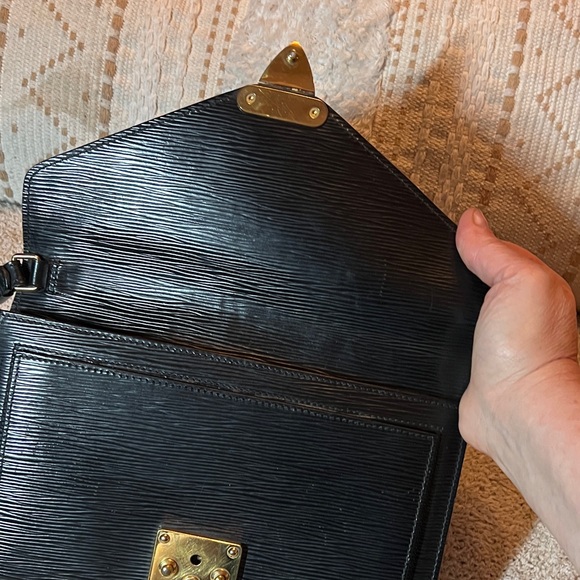 Louis Vuitton Black Clutch with Gold Accents - Picture 8 of 13